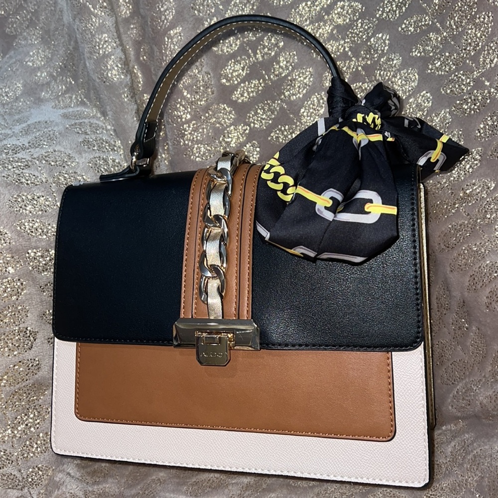Aldo Faux Leather Gold Chain Camel Brown Light Pink Shoulder bag Hand Bag